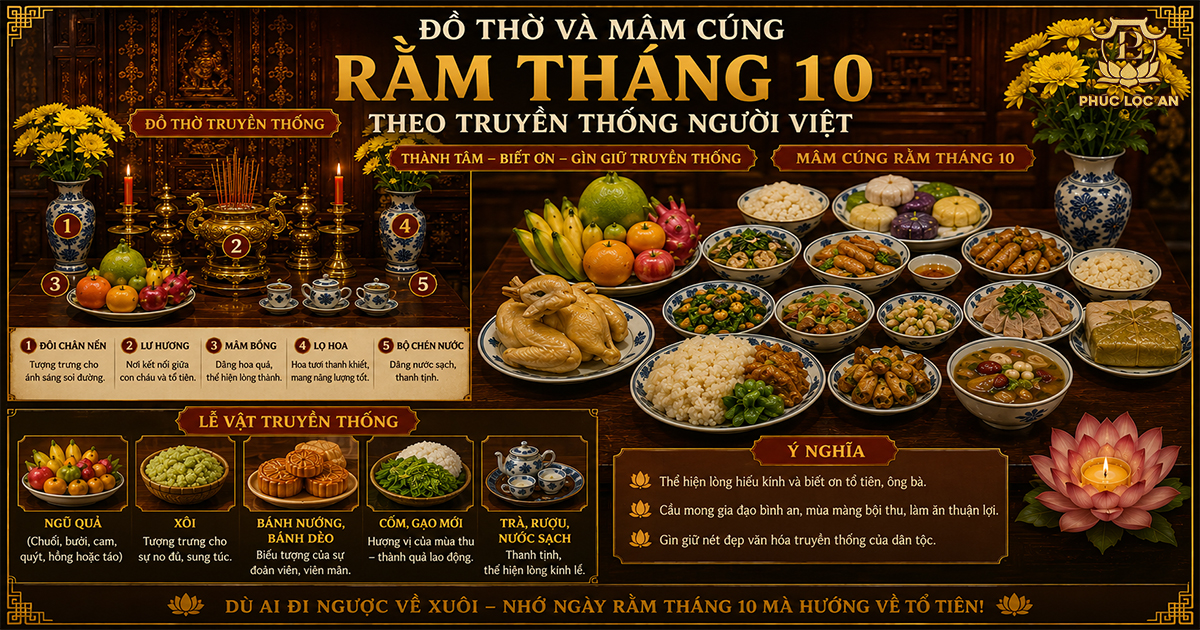 Đồ Thờ Và Mâm Cúng Cho Ngày Rằm Tháng 10 Như Thế Nào