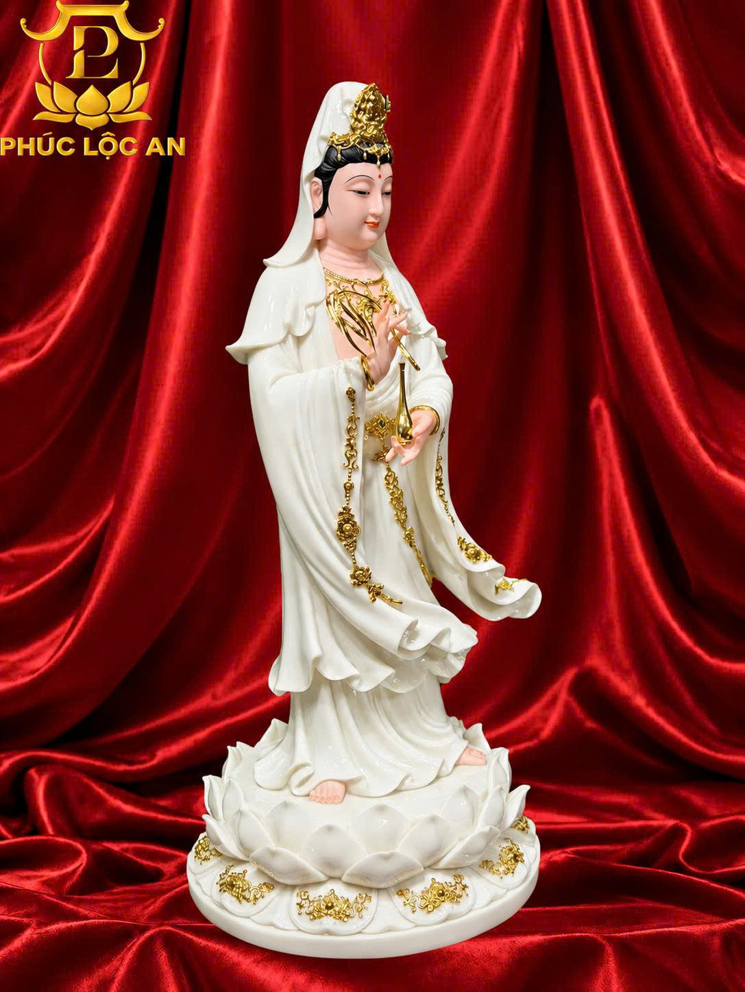 Tượng Quan Âm Đứng Đài Sen