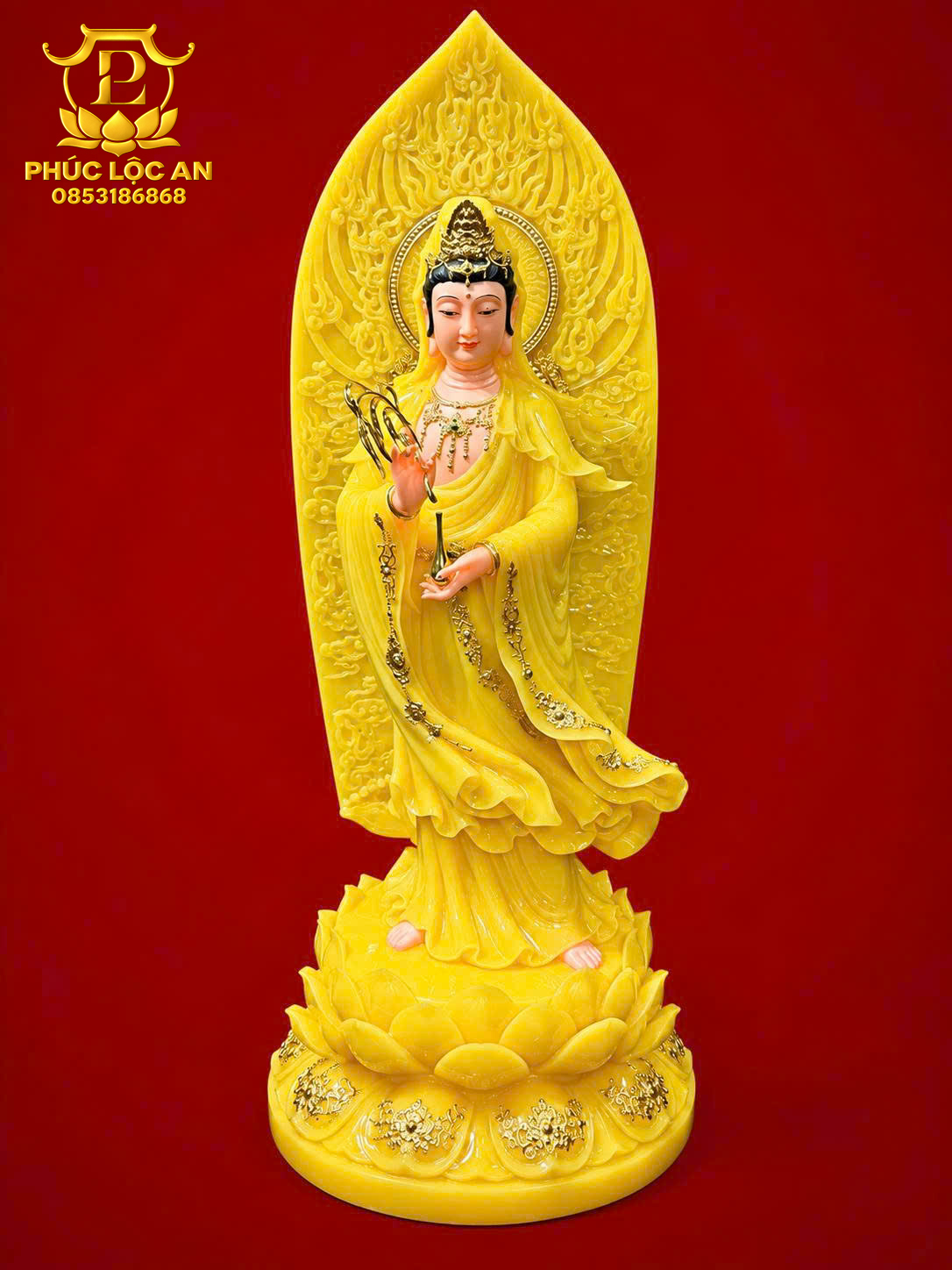 quan âm đứng đài sen